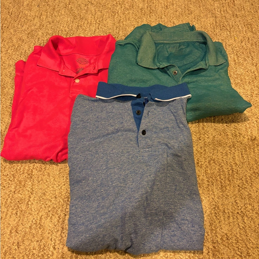 3 Men’s Large Polo Shirts Short Sleeve